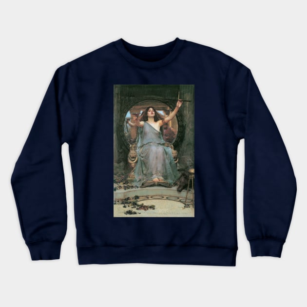 Circe Offering the Cup to Ulysses, 1891 John William Waterhouse Crewneck Sweatshirt by immortalpeaches